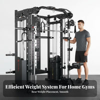Complete Guided Machine Heavy Duty Steel Construction Guided Machine Power Cage Combo Adjustable Pulleys Strength Rack with Cable Cross-Pull