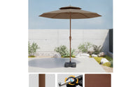 Outdoor Umbrella with Water Base Windproof Patio Umbrella with Base Heavy Duty for Homeowners, Backyard, Balcony, Poolside