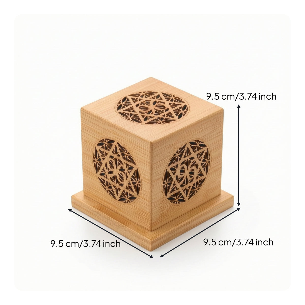 Incense Burner Box Wooden Incense Box with Tray Tabletop Cube-Shaped for Meditation, Tea Table