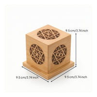 Incense Burner Box Wooden Incense Box with Tray Tabletop Cube-Shaped for Meditation, Tea Table