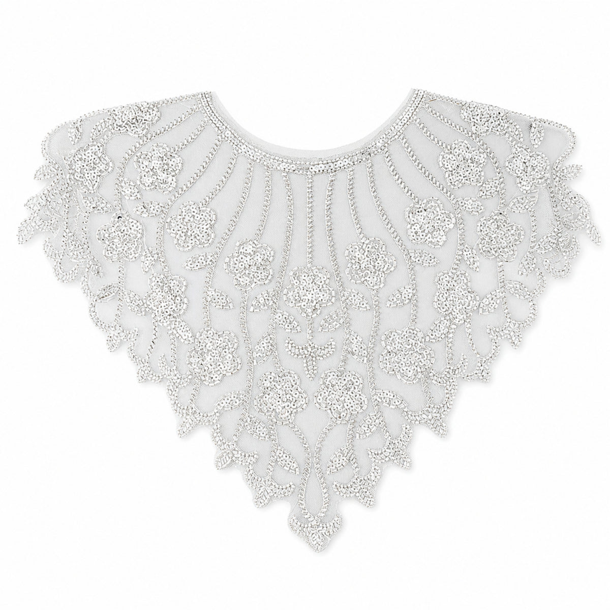 Sequin Applique with Beads Beaded Ornamental Applique Decorative for Dresses