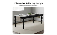 Black Baluster Leg Table French Design Home Furniture Light Luxury for Apartment Dwellers, Interior Decorators, Dining Room, Kitchen, Restaurant