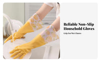 Waterproof Dishwashing Gloves Fleece Lined Gloves Oil-Resistant for Laundry, Restroom