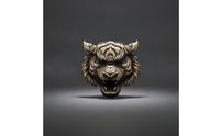 Antique Gold Tiger Face Car Emblem 3D Tiger Head Emblem Long-Lasting Hardware Thick for Bikers