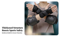 6 Pieces Knee Elbow Wrist Guard Set Thickened Padding Roller Skating Guard Set Impact Resistant Skateboarding Guard Gear for Adults, Biking
