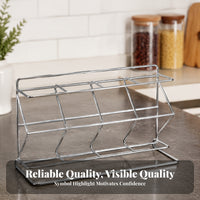 Chrome-Plated Coffee Capsule Rack Rectangular Base Coffee Capsule Stand Silver Tone Kitchen Storage Compact Size