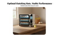 Intelligent Temperature Control Home Egg Hatching Machine Adjustable Roller Tray Automatic Egg Incubator Double-Power Power Support Digital Poultry Hatcher Pre-Programmed Hatching Modes for Hobby Farmers, Educators, Small Farm, Classroom
