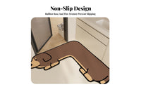 Highly Absorbent L-Shaped Corner Mat Non-Slip Backing L-Shaped Kitchen Mat Quick-Drying Bath Rug Machine launderable for homeowners, Pet Owners, By the Bathtub, before of Sink, High high-use Areas, Laundry Room