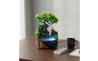 Quiet Operation Rockery Waterfall Fountain Nature Inspired Feng Shui Desktop Fountain Semi-Handmade Feng Shui Water Ornament for Meditation Practitioners, Office, Living Room, Mindfulness Studio