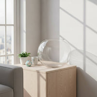 Glass Bowl with Thickened Body Versatile Spherical Fishes Bowl Easy to Clean Glassware for Simplicity Lovers, Tabletop, Desk
