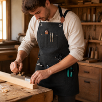 Adjustable Aprons for Men, Thickened Canvas Tool Apron, Multi-Pocket Work Apron for Woodworking, DIY Projects