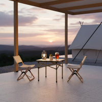 Easy to Carry Roll up Camp Table Lightweight Camping Fold-up Table Non-Slip Feet Scratch Resistant