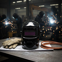 Heat Resistant Auto-Darkening Metal Joining Helmet Light Blocking Auto Darkening Metal Joining Helmet Anti-Glare Safety Gear Eye Protection for Welders, Professionals, Workshop, Factory