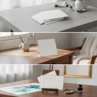 5 Pieces Watercolor Paper with Shimmery Edge Cotton Watercolor Board Textured Heavyweight for Artists, Painting, Sketching