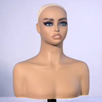PVC Mannequin head  Skin-Tone-Toned Makeup Display Bust Manikin Head