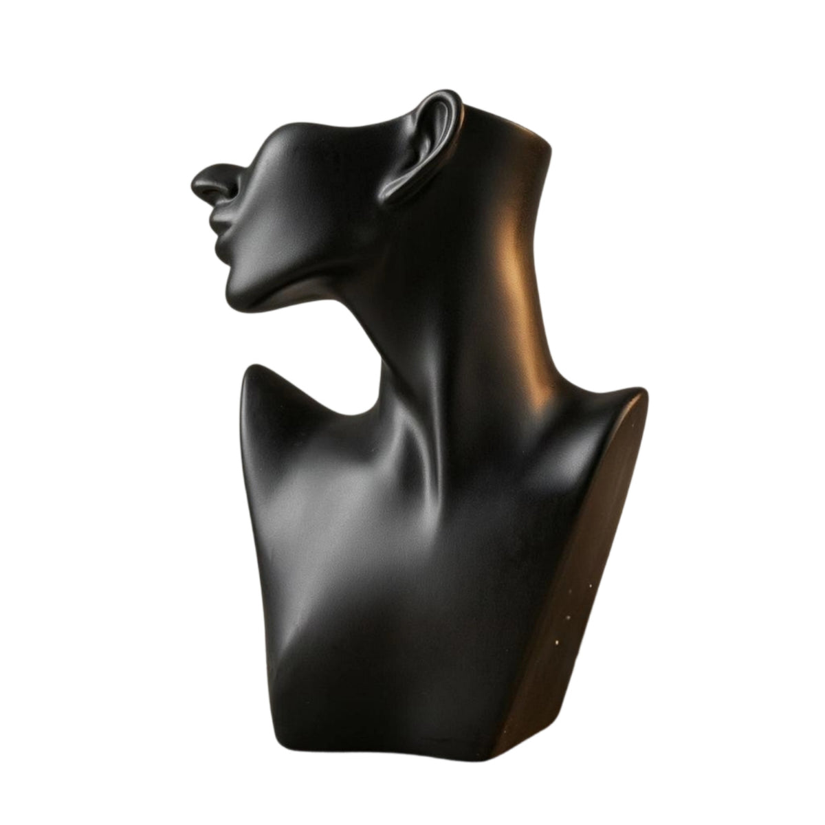 Smooth Jewelry Display Bust Solid Half-Face Mannequin Bust Open Bottom for Photography