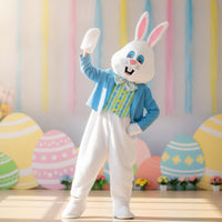 Hare Costume with Headpiece Furry Hare Costume Full-Body Bunny Suit for Children, Young Children