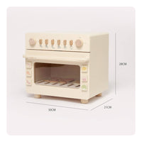 Cream-Colored Pretend Oven Rounded Corners Wooden Kids Oven Front Window Pretend Dishwasher Round Knobs