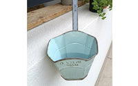Attached Hook Wall Mounted Flower Pot Rustic Vintage Wall Hanging Planter Embossed Markings Iron Flower Pot Flared Top