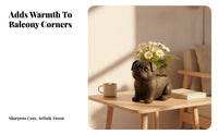 Sculpted Home Decor Compact Black Pug Planter Succulent Pug Planter Long-Lasting