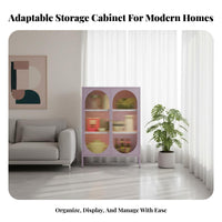 particle-resistantresistant Glass Door Cupboard long-lasting Frame book storage unit Modern Design Storage Cabinet for Book Lovers, Collectors, Homeowners, Living Room, Bedroom, Study, Office