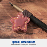 Celestial Symbol Bookmark, PU Leather Pen Holder, Multi-Functional Page Organizer