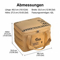 Camping Bag 42L, Waterproof Equipment Bag 600D Oxford, Camping Gear Organizer with Compartments and Handles, 48x33x27cm