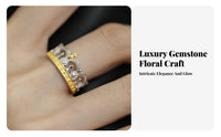 Floral Index Finger Light Luxury Two-Color Crown Band Original Craftsmanship Floral Crown Band for Women, Girls, Daily Wear, Special Occasions