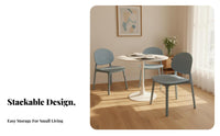 Stackable Design Molded Plastic Side Chair Ergonomic Backrest Molded Shell Chair Reinforced Construction Household Furniture Minimalist Design for Restaurant Owners, Families, Homeowners, Dining Room, Kitchen, Balcony, Bedroom