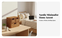 Rattan Storage Cabinet Space-Saving Multi-Layer Storage Box Room Accessory for Students