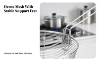 Deep Fry Basket Rust Resistant Stainless Steel Frying Basket Stainless Steel Wire Strainer Long-Lasting Round Colander With