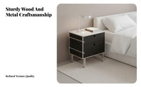 Modernist Design Bedside Vanity Table mid-centuryera Modern design Nightstand Integrated Mirror Bedroom Furniture Minimalist Aesthetic for Homeowners, Adults, Guest Room, Apartment