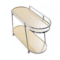 2-Tier Oval Storage Rack Multifunctional 2-Tier Countertop Organizer Standing Double Layer Cosmetic Shelf for Office Desk