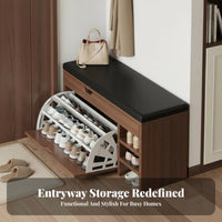 Padded Shoe Storage Bench Large Capacity Cushisingled Shoe Storage Bench