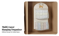 Hanging Underwear Organizer Large Capacity Multi-Layer Mesh Hanging Storage Area Saving Underwear Sock Organizer for Students, Dorm Room, Bedroom