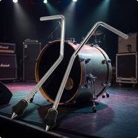 Drum Support Legs Chrome Drum Stand Legs L-Shaped Hardware for Drummers, Percussionists, Stage, Rehearsal Room
