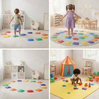 12 Pieces Sensory Stepping Stones Colorful Kids Stepping Stones Stackable