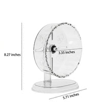 Silent Hamster Wheel and Exercise Running Wheel with Stand Included, Large Clear Cage Accessory for Syrian Hamsters Exercise