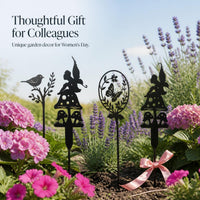 Garden Silhouette Fairy Bird Metal Stake Ornament for Lawn and Yard Decor