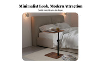 360-Degree Rotation C-Shaped Adjustable Tray Table Portable Adjustable C-Shaped Tray Table Tilting Top Household Furniture Space-Saving for Students, Telecommute Workers, Apartment Dwellers, Bedroom, Living Room, Small Areas, Home Office