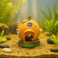Aquarium Simulation Orange House Ornament for Fish and Shrimp Breeding Hideout