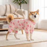 Four-Legged Dog Post-op Suit for Large Dogs, Crew Neck Four-Legged Clothing, Anti Licking Casual Apparel for Spring Autumn Summer