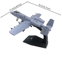 Close Air Support Model Airplane Light Gray 1:100 Scale A-10 Airplane Printed Markings Display Plane for Collectors