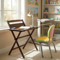 Study Desk with Shelf Wooden Student Desk Basic Workstation Table for Kids, Bedroom