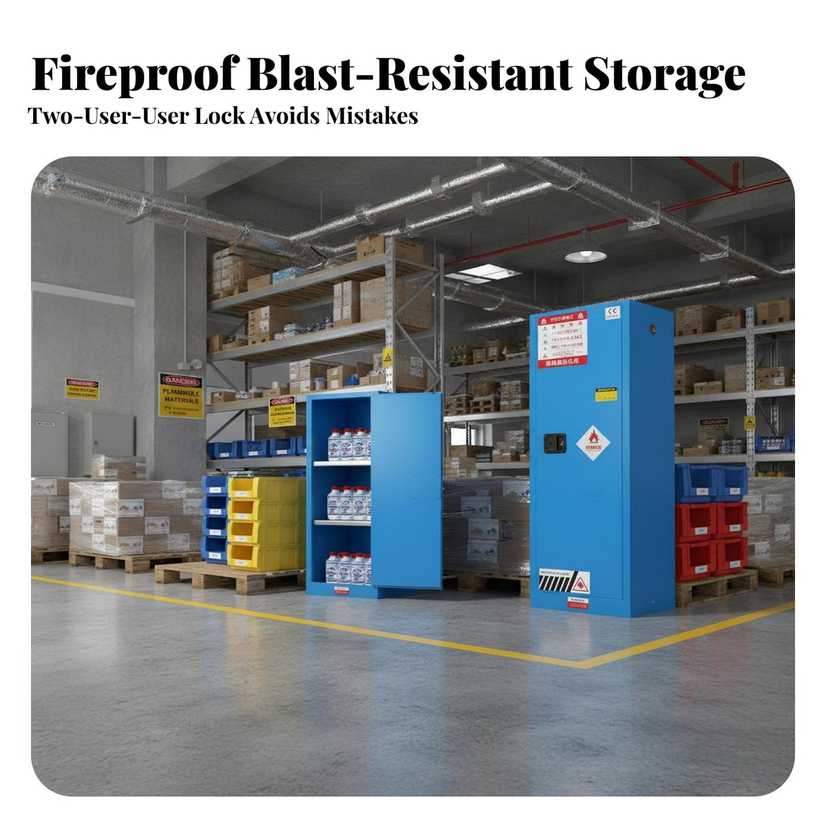 Fire-Resistant-Resistant Cabinet Double-Walled Construction Cabinet Fire Resistant Box for Lab Technicians, Professionals