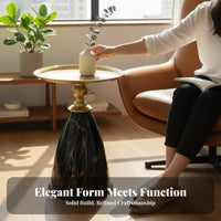 Italian Design Small Round Side Table Light Luxury Small Round C Away Ee Table Marble Pattern Household Furniture Portable for Homeowners, Apartment Dwellers, Interior Decorators, Living Room, Next to Sofa, Bedroom, Entryway
