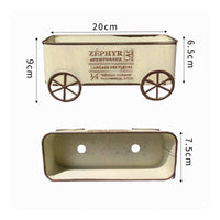 Distressed Tabletop Cart Planter Decorative Metal Cart Planter Old-Fashioned Plant Holder Multi-Purpose for Decorators