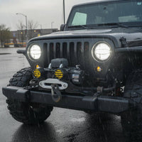 High Brightness Two-Tone Color Driving Light Focused Beam Motorcycle Beam Light Die-Cast Aluminum Housing for Truck Drivers, Foggy Weather