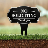 No Soliciting Sign with Stake Weatherproof No Soliciting Sign Decorative