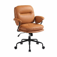 scuffResistant Upholstered rotating Chair Ergonomic Comfort Upholstered Shellspine Task Chair Plush paddinging Office Furniture Rolling Casters for Pet Owners, Home Workers, Teenagers, Study Room, Bedroom, Workspace